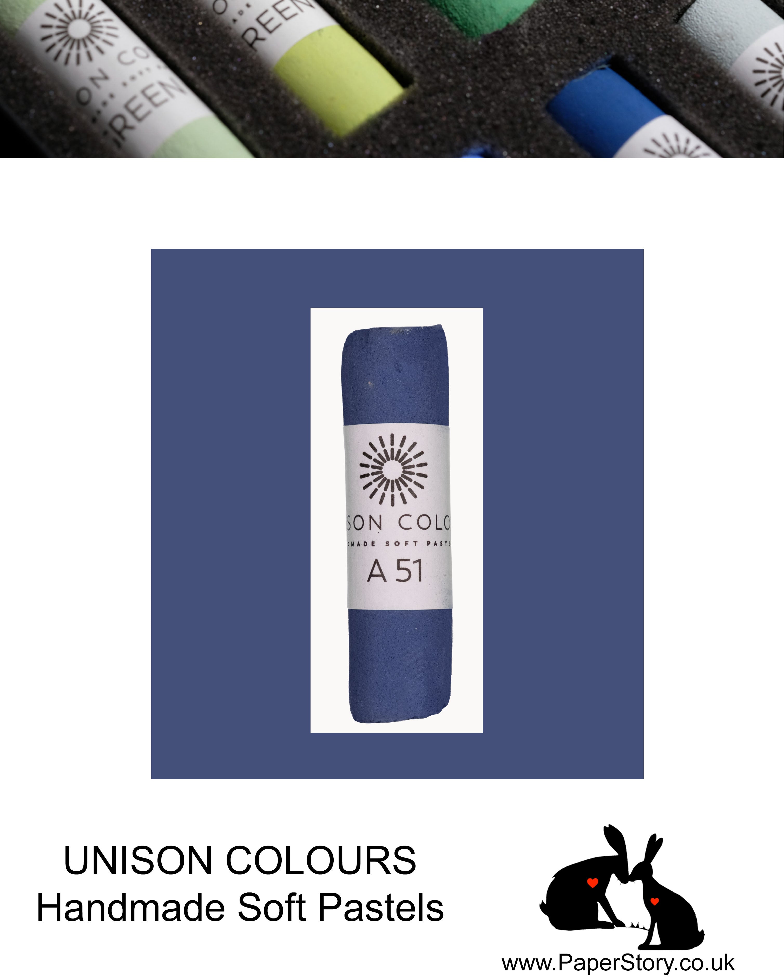 Unison Colour Handmade Soft Pastels Additional 51 Blue - Size Regular