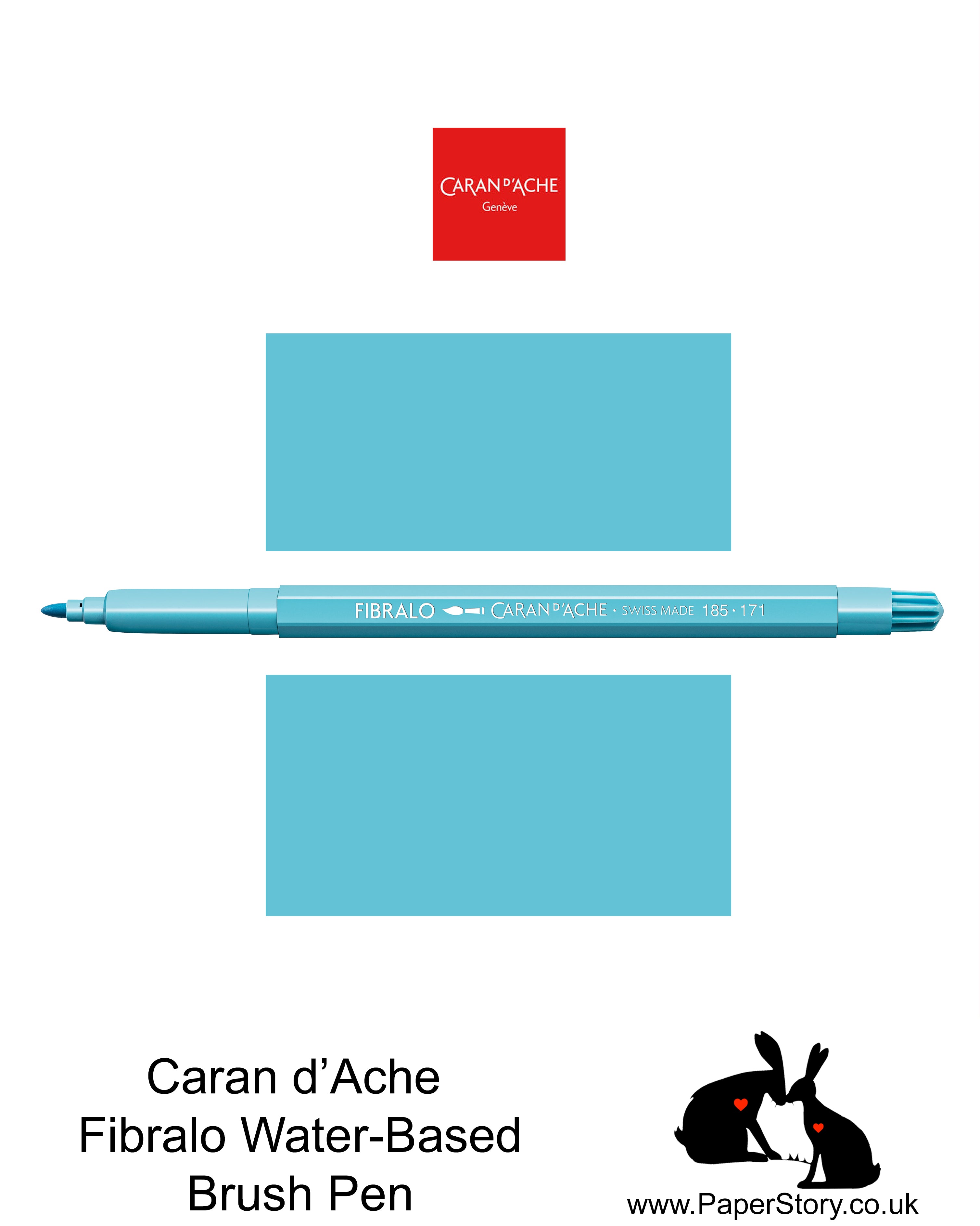 Caran D'Ache Fibralo Water-soluble fibre-tipped brush pen Nº171 Turquoise Blue