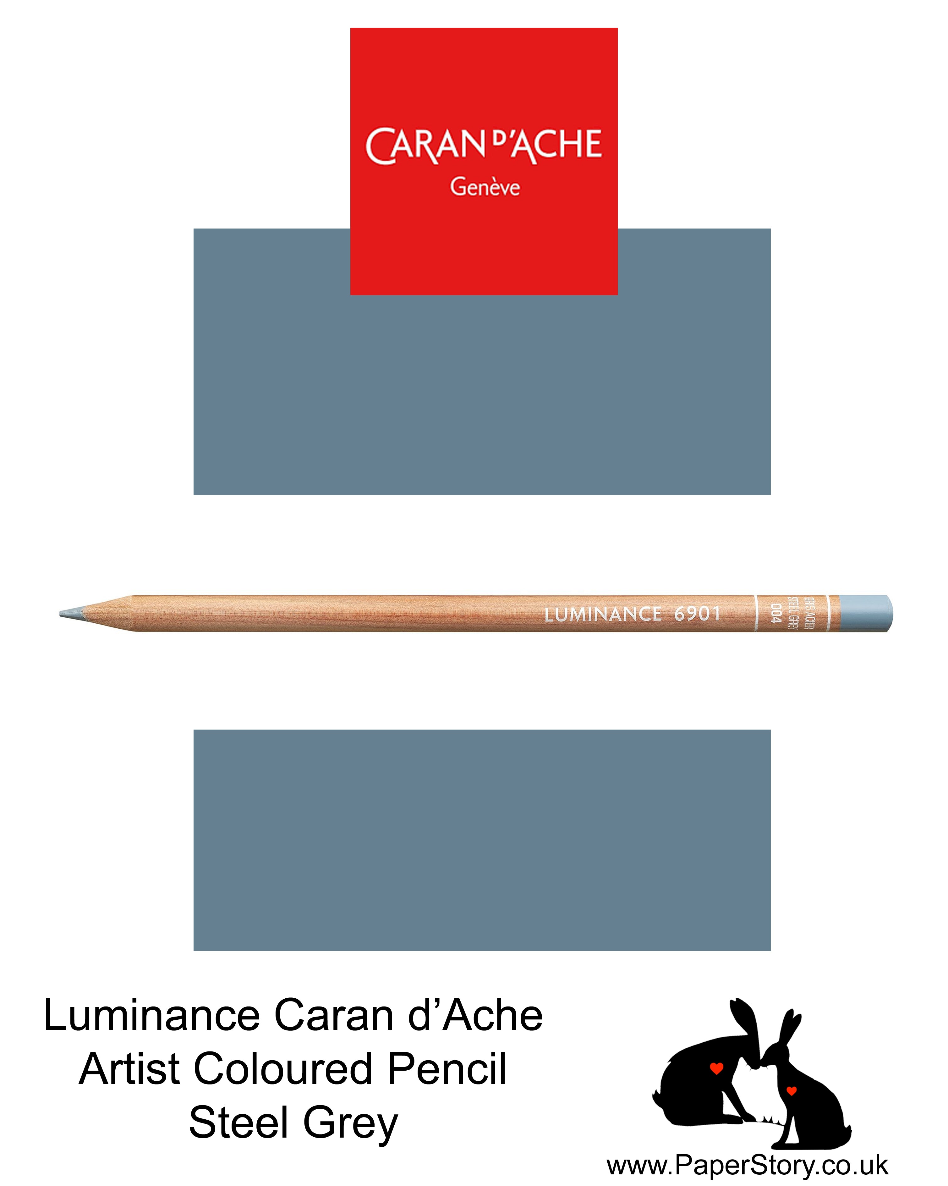 Caran d'Ache Luminance individual Artist Colour Pencils 6901 004 Steel Grey