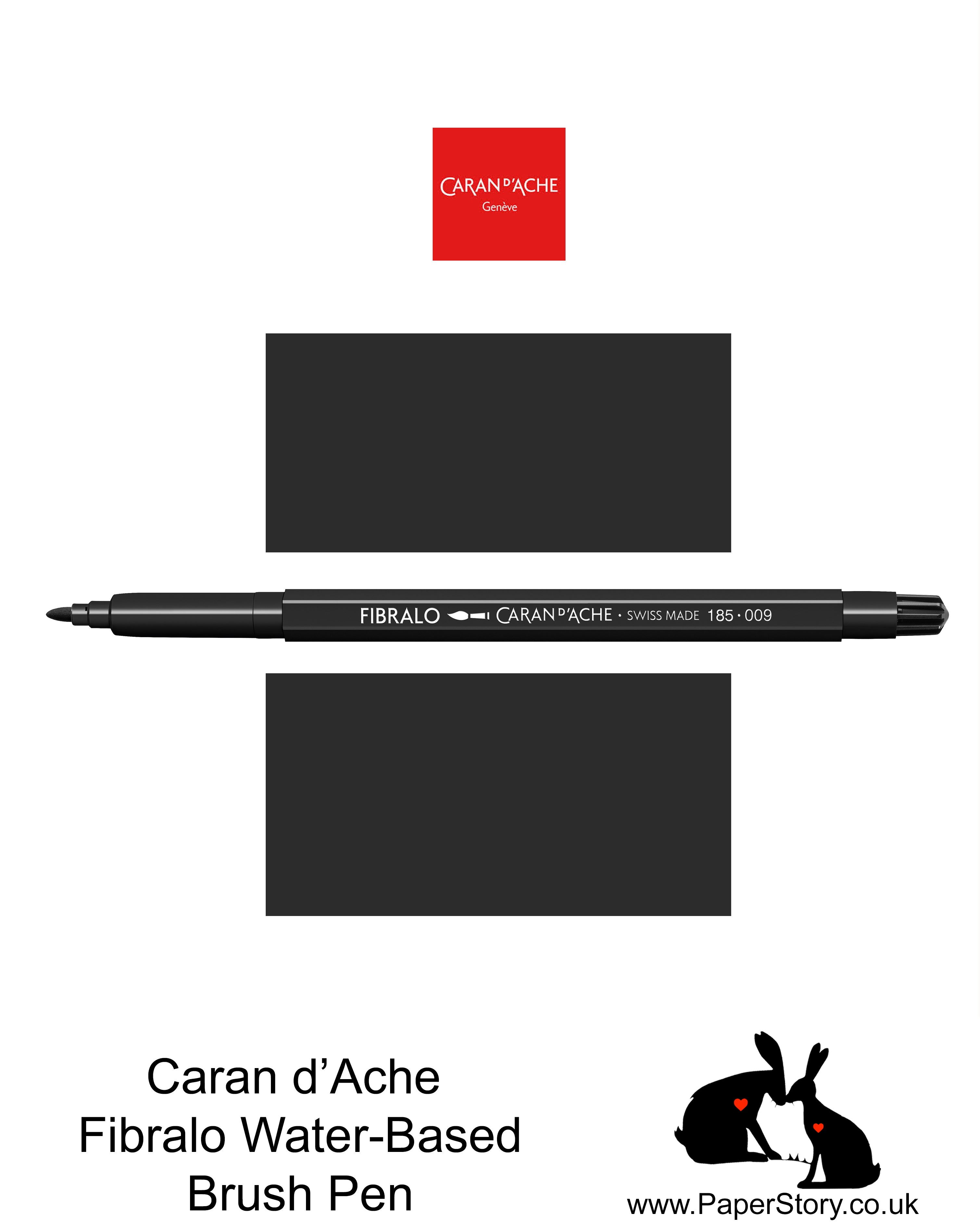 Caran D'Ache Fibralo Water-soluble fibre-tipped brush pen Nº009 Black