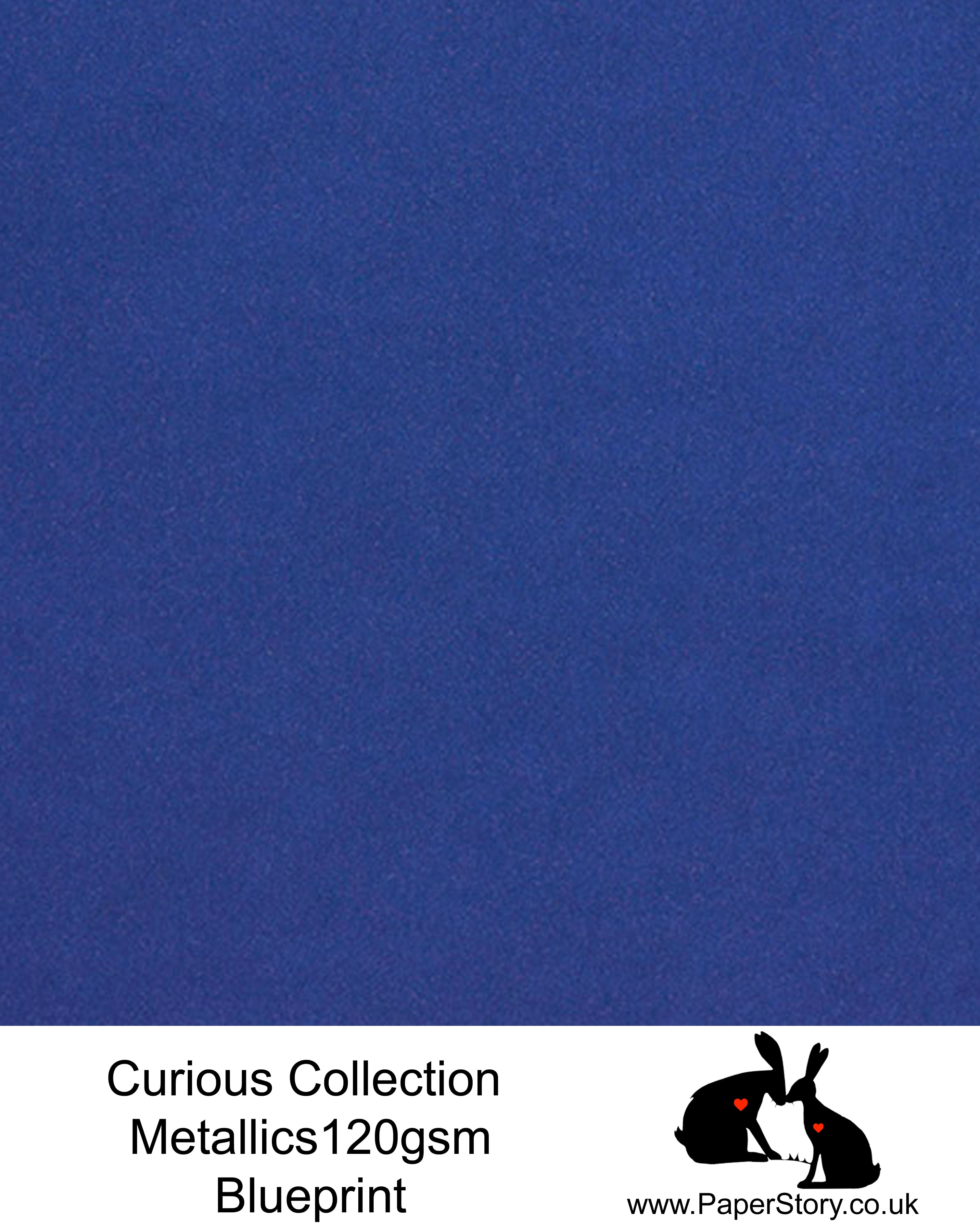 Curious Collection Curious Metallics. Blueprint is now a rare find, stunning bright blue. This unique metallic paper is unlike any other metallic shimmer surface, the natural underlying wove surface of Curious Metallics enhances the stunning metallic shimmer