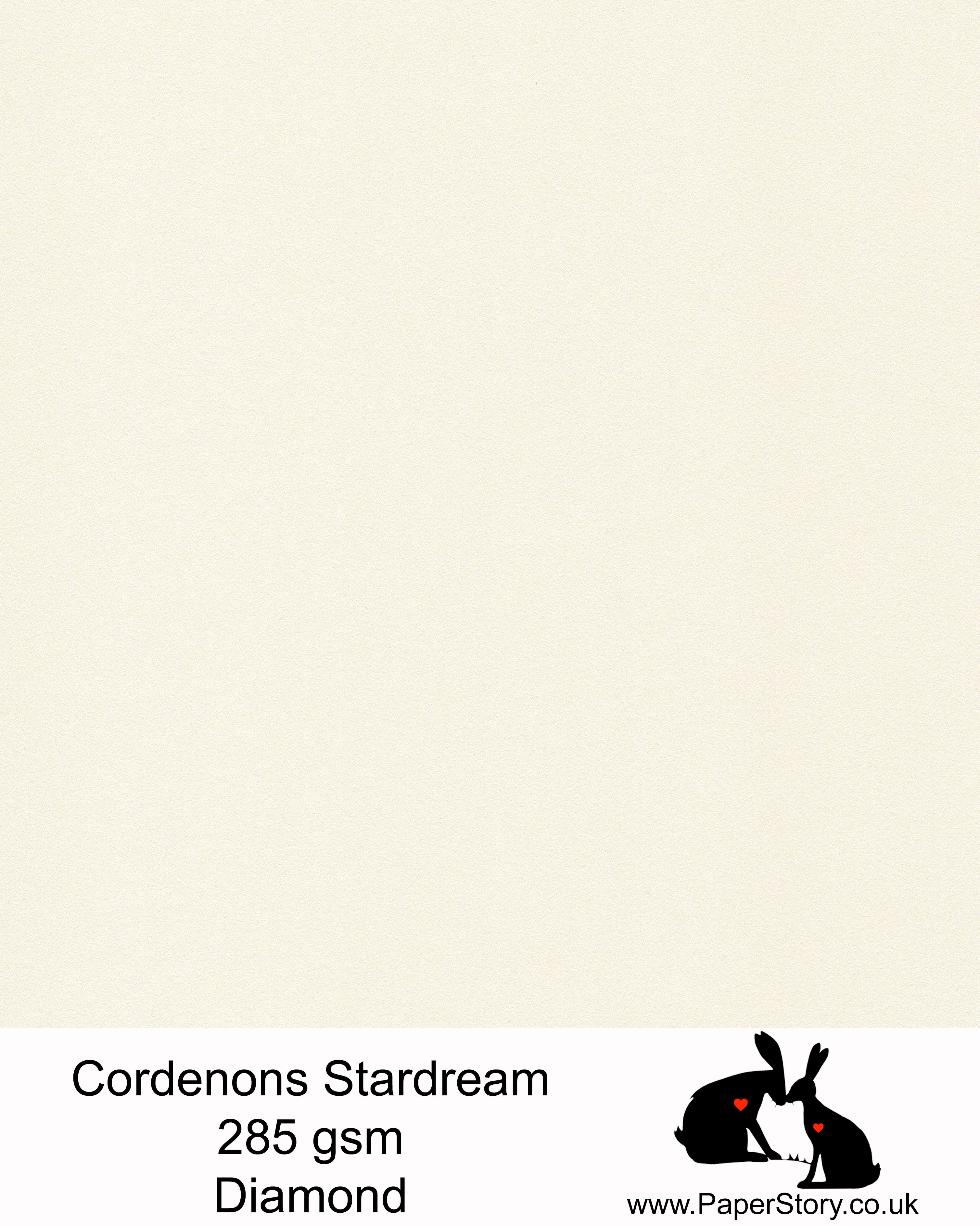 Stardream Diamond White, soft white with a hint of warmth, classic wedding Ivory colour, this card is a luxury premium branded Italian pearlescent card from Gruppo Cordenons, made in Italy. With a double sided quality pearlescent finish and a colour core, makes this perfect for card making, wedding invitations and stationery. FSC certified, acid free, archival and PH neutral 