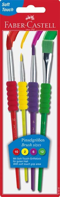 Faber Castell  Set of 4 Soft Grip Paint Brushes - Brights
