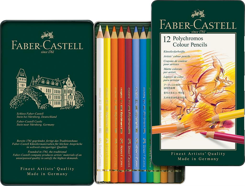 FABER CASTELL Polychromos Artists Pencils tin of 12 - 0