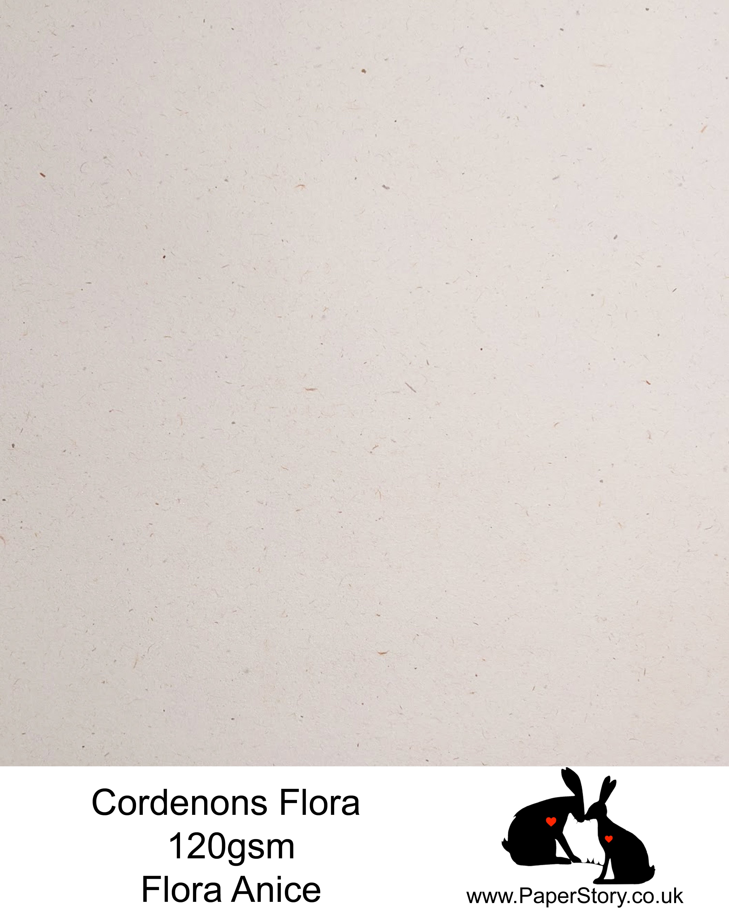 Flora is a fine recycled paper 130gsm with a natural toothy finish. Each sheet is unique due to the process involved in making it, the flecks and speckles within the paper are natural ‘wood shives’ The paper is manufactured in Italy from 50% recycled fibres, 10% cotton fibres and 40% FSC certified pulp