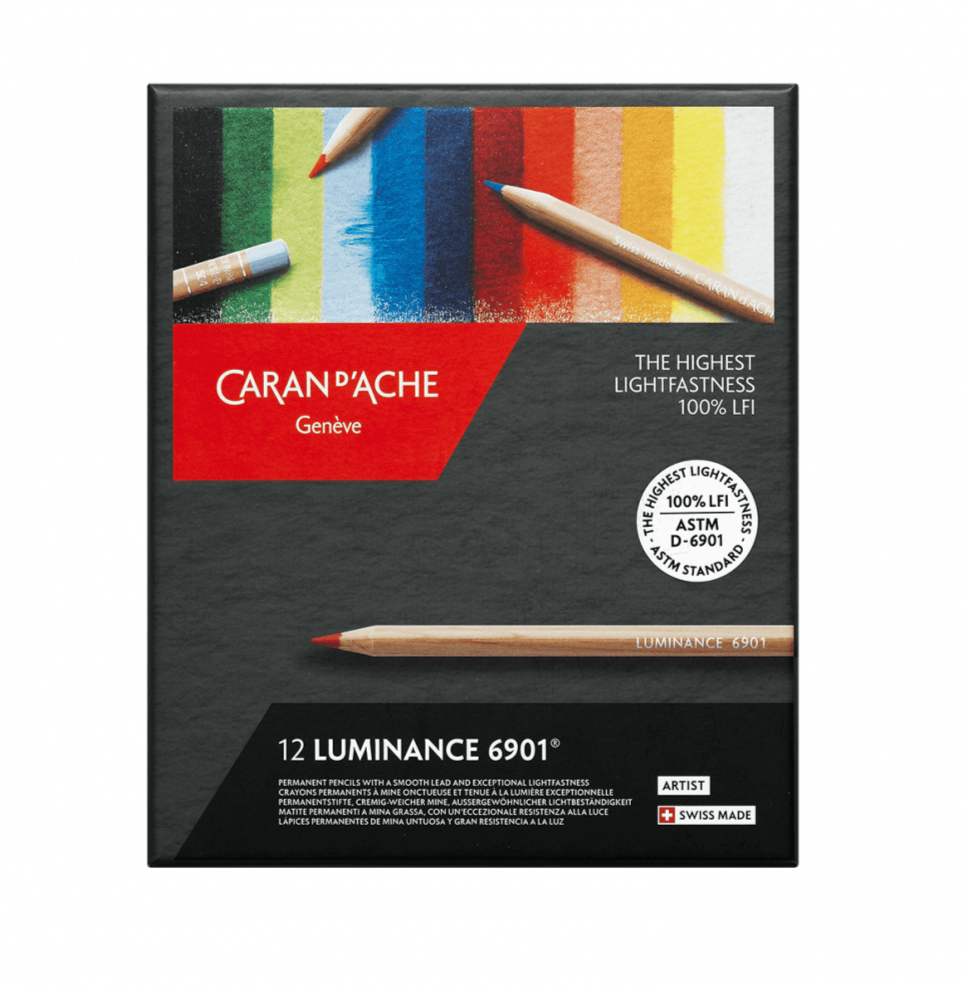 Caran d'Ache Luminance 12 colour assortment set of Artist Pencils