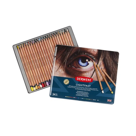Derwent Lightfast Coloured Artist Pencils tin of 24