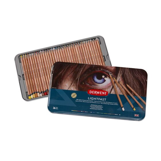 Derwent Lightfast Coloured Artist Pencils tin of 36