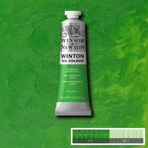 Winsor and Newton Oil :  Permanent Green Light Permanent Green Light is a vivid bright green colour. A mixed pigment colour, it is extremely lightfast and permanent.
