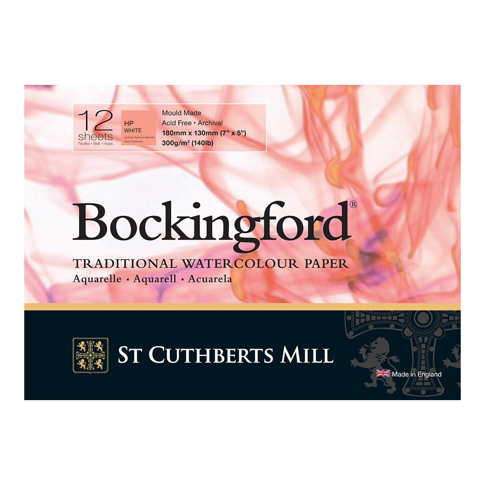 Bockingford : Watercolour Paper Glued Pad 300gsm  : Hot/Smooth : 7 x 5 inches
