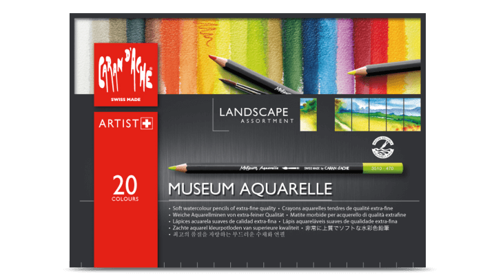 Caran d'Ache Museum Aquarelle Landscape assortment of 20 colours