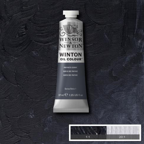 Payne's Gray is a dark blue grey made from a mixture of Ultramarine, Mars Black and sometimes Crimson. It was named after the 18th c. water-colourist William Payne who created the mixture and often recommended it to his students as an alternative to plain black.