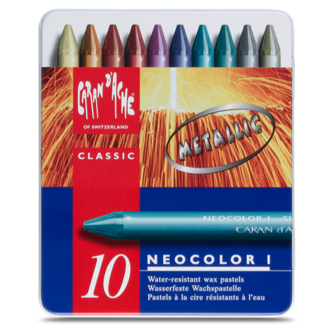 Caran d'Ache : Neocolor I Pastels, 10 Metallic colours