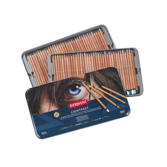 Derwent Lightfast Coloured Artist Pencils tin of 72