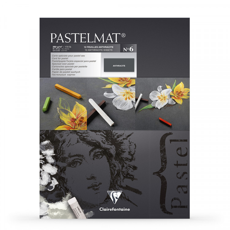 Pastelmat Clairefontaine Nº 6 Pad x 12 sheets Anthracite