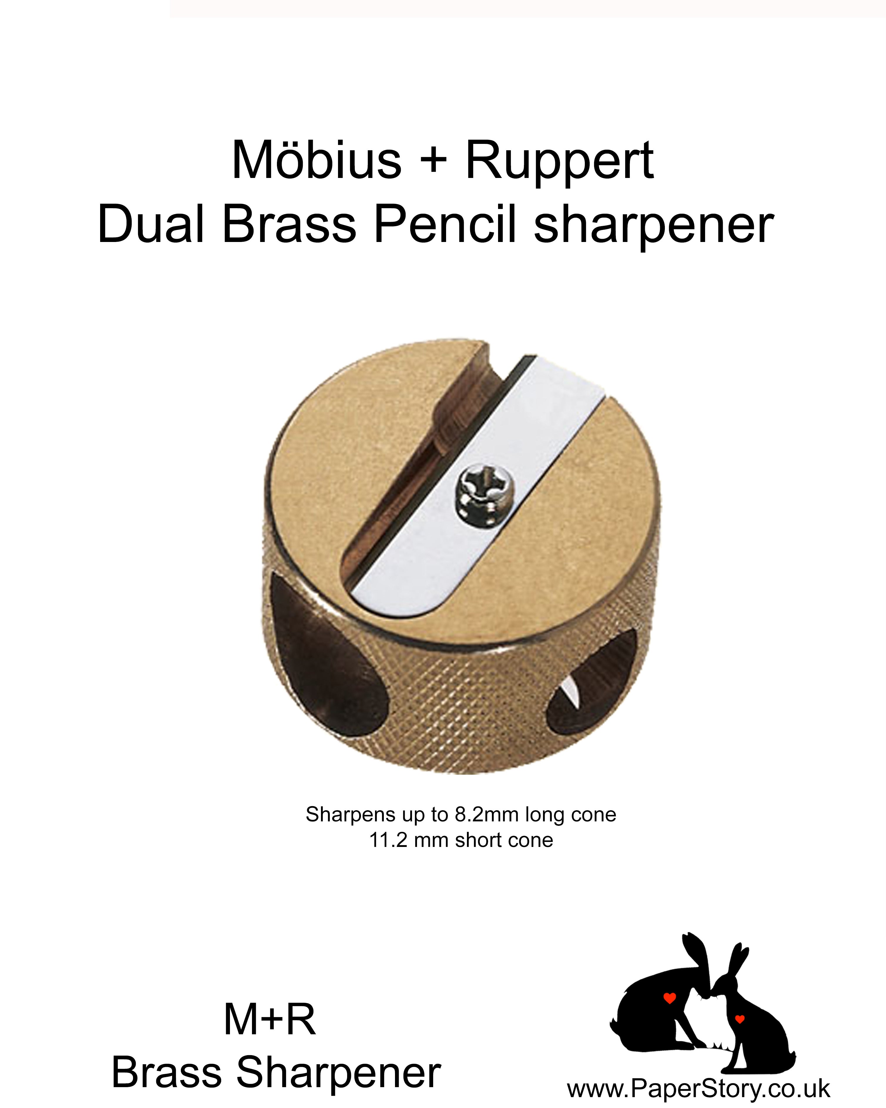 M+R Mobius + Ruppert Double Hole Brass round pencil sharpener DISCOS
