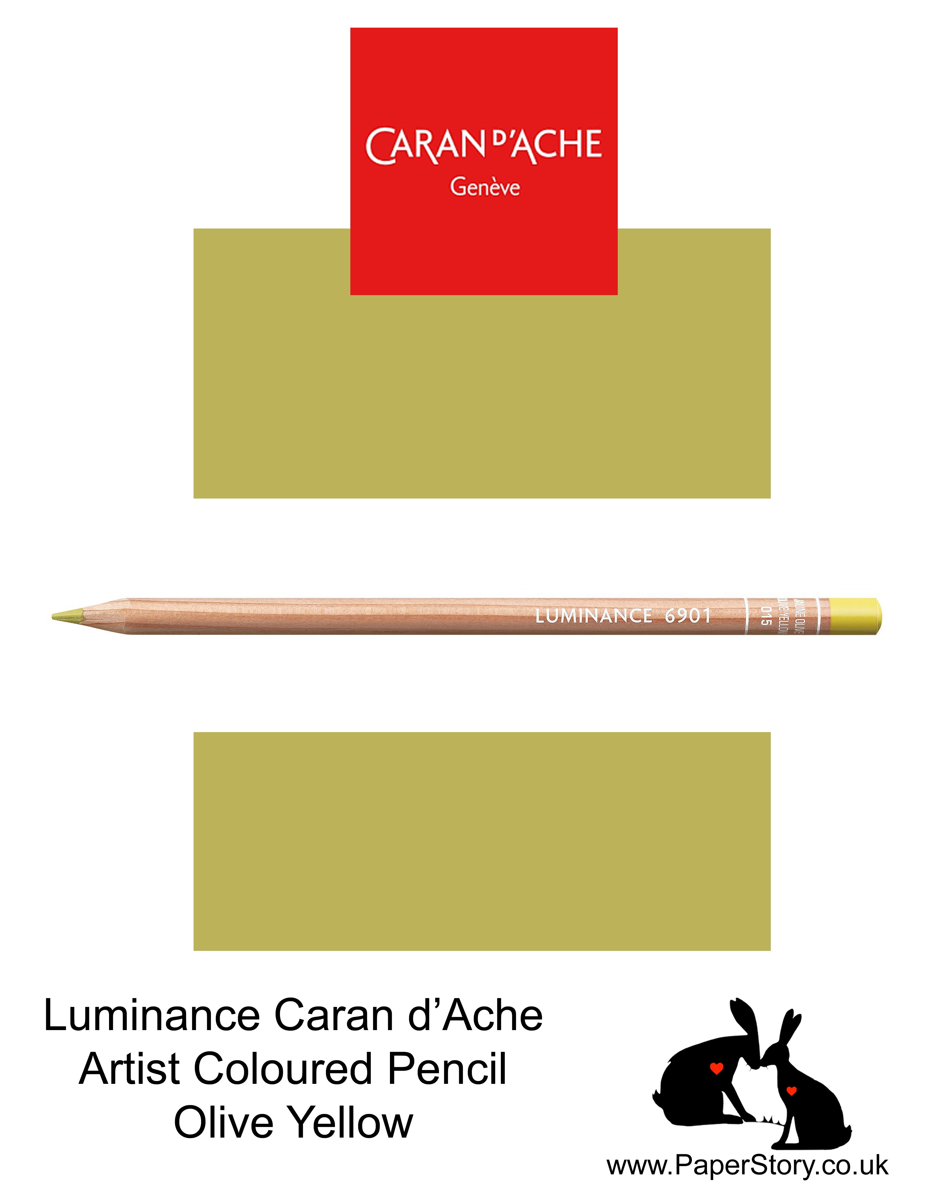 Caran d'Ache Luminance individual Artist Colour Pencils 6901 Olive Yellow 015