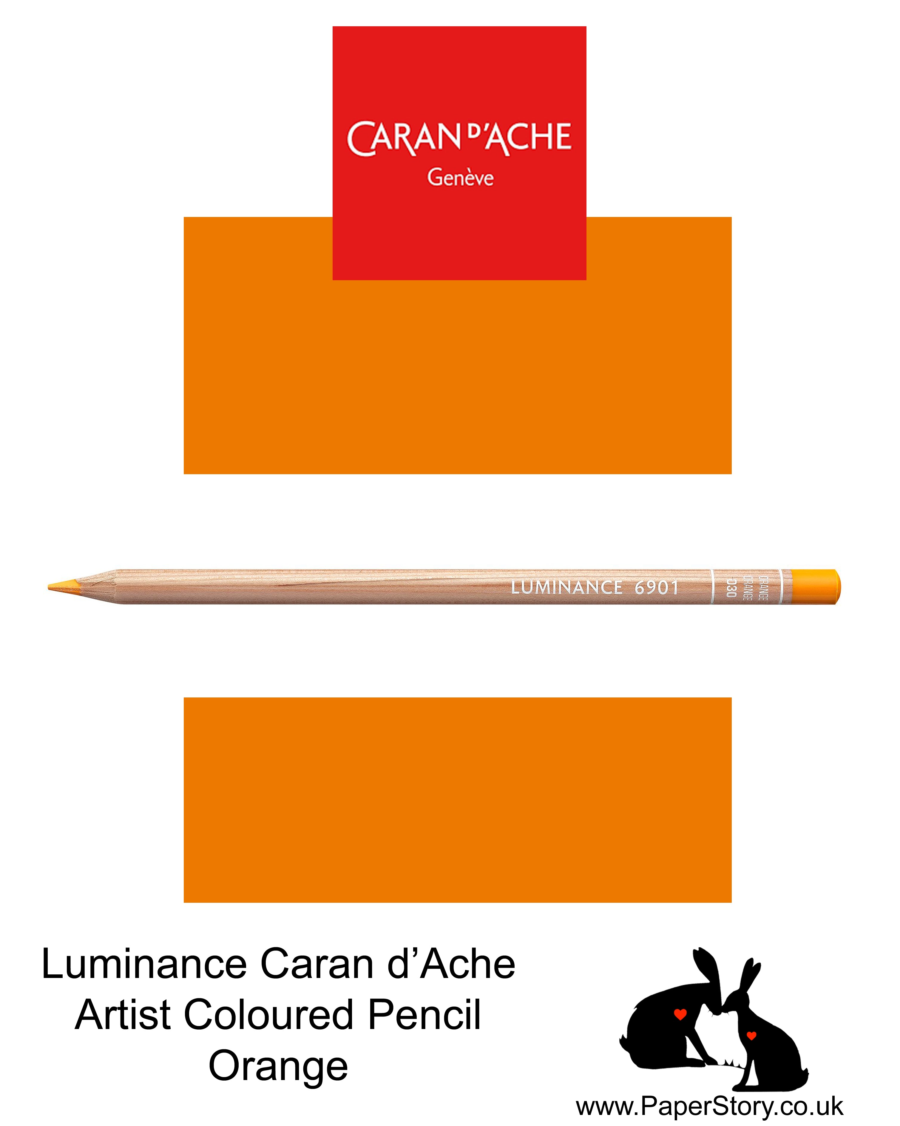 Caran d'Ache Luminance individual Artist Colour Pencils 6901 Orange 030