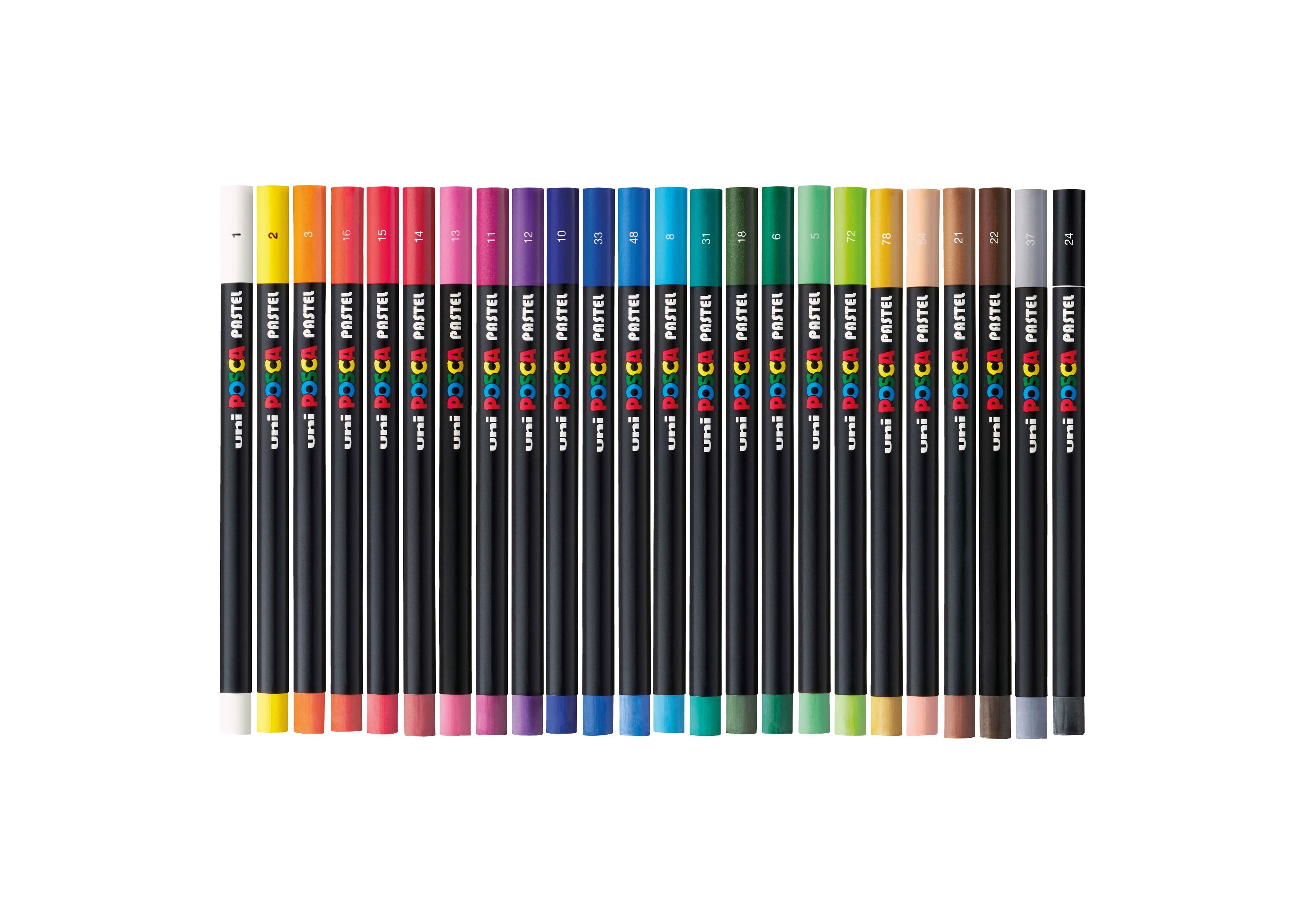Uni POSCA Wax Pastel colours Black 24