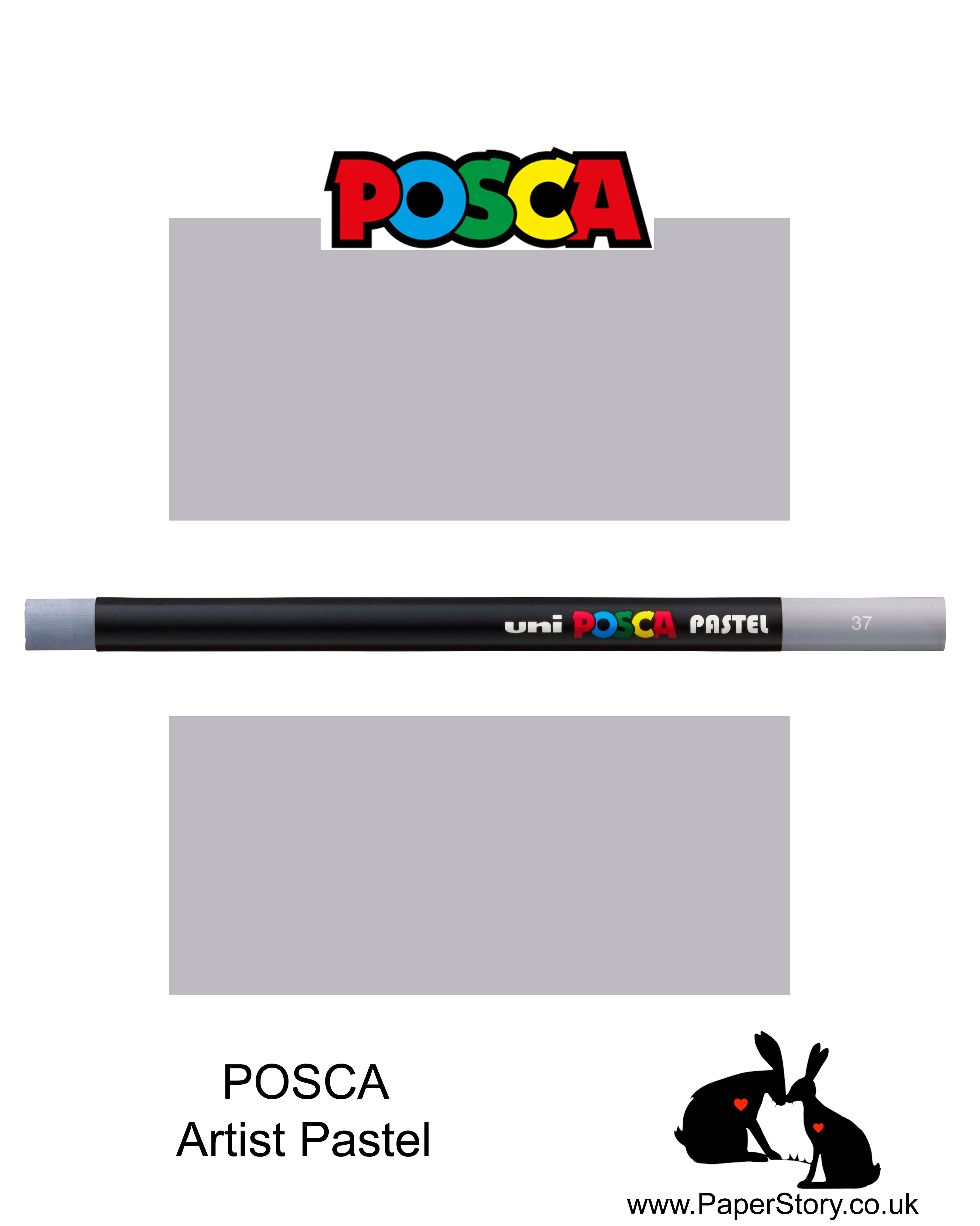New Uni POSCA Pastels, Grey colour these new style wax and oil mixed pastel colours can be blended and overlaid, you can stipple, colour block, cross-hatch, scratch and outline. You can heat the sticks to create textured effects.
