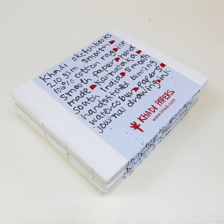 Khadi Handmade Cotton Paper Block Hand Stitched Book 21 x 25 cm 210 gsm Smooth BB4WS
