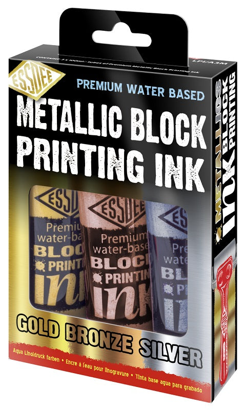Essdee Block Printing Metallic Ink Set of 3 tubes