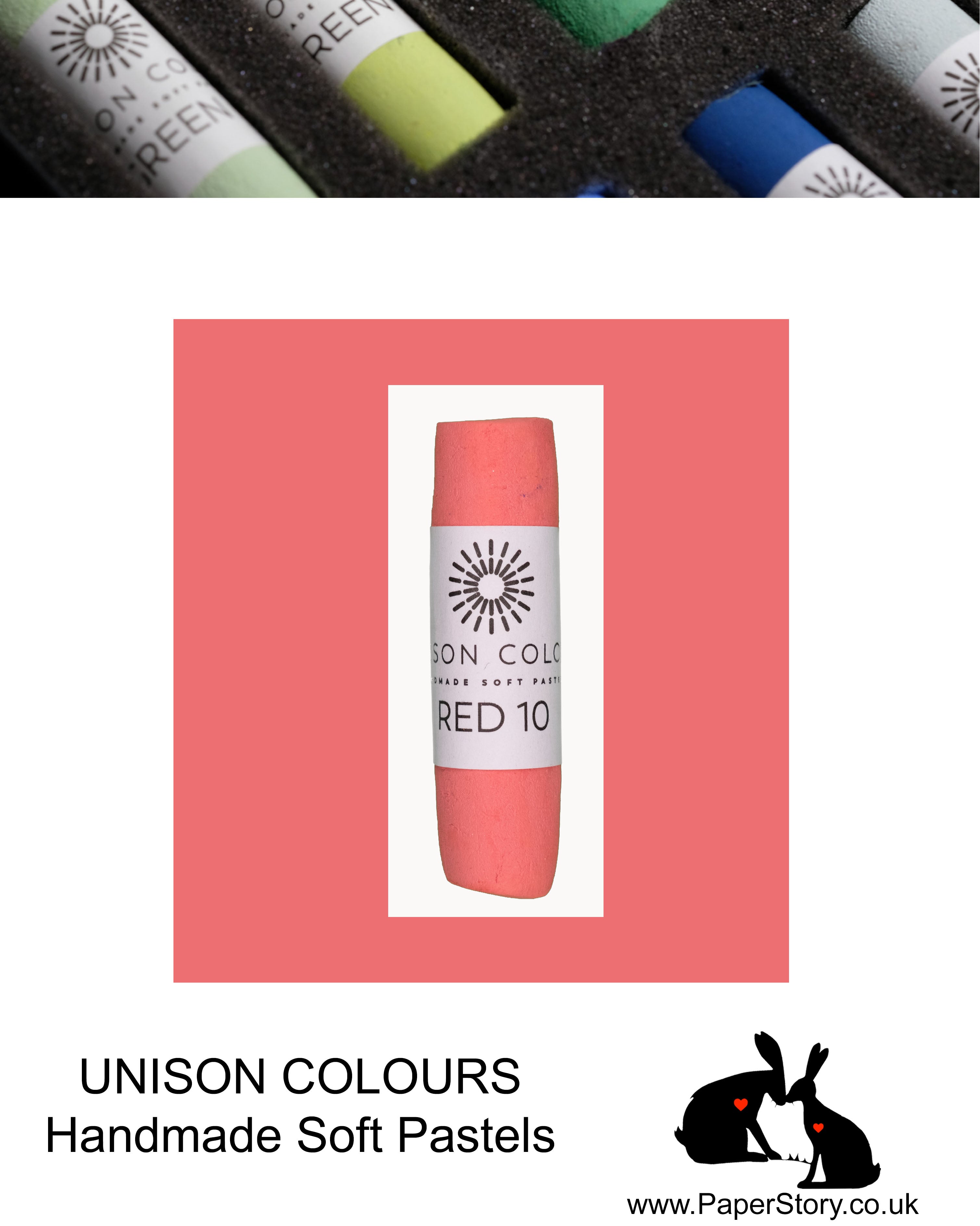 Unison Colour Handmade Soft Pastels Red 10 - Size Regular