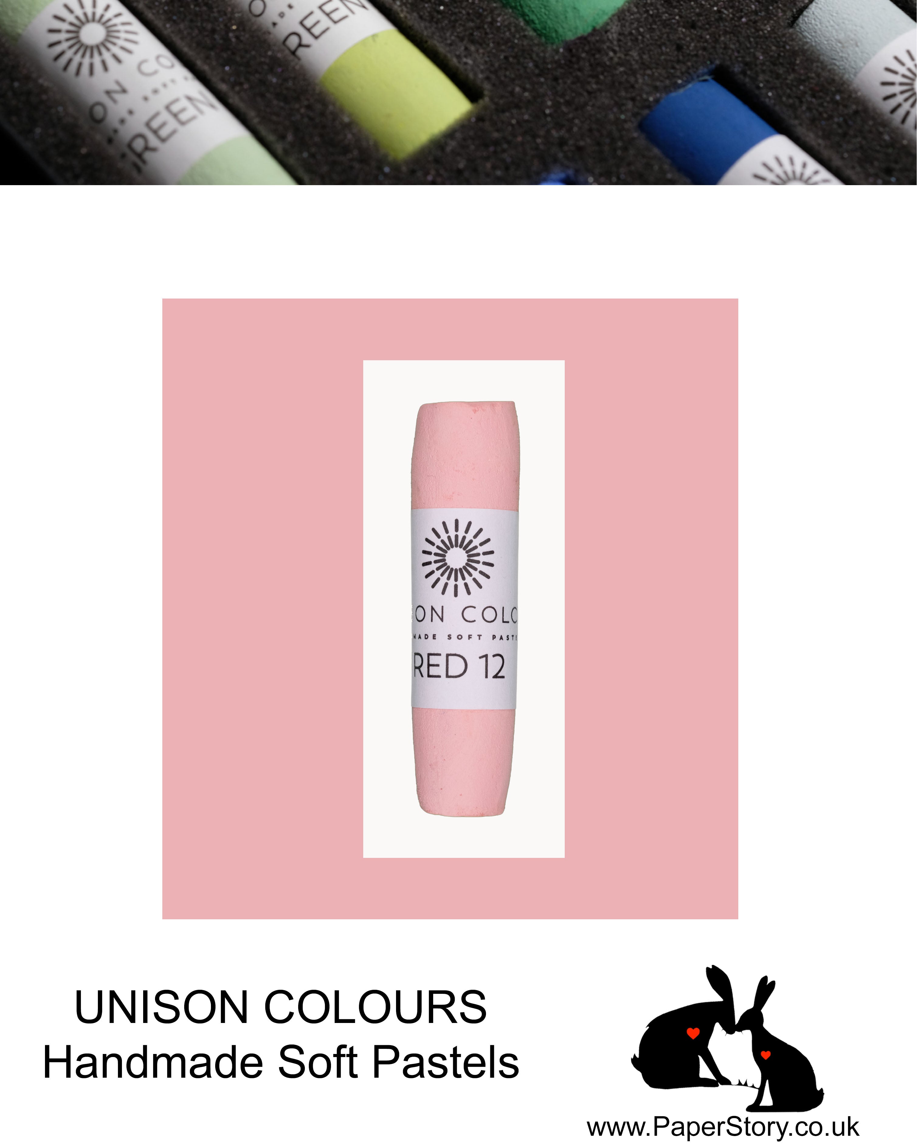 Unison Colour Handmade Soft Pastels Red 12 - Size Regular