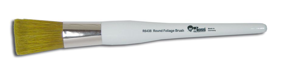 Bob Ross Round Foliage Brush R6438 1 Inch is perfect for creating beautifully shaped trees, bushes and foliage. The Bob Ross landscape brushes are special brushes made from natural bristles and shaped according to Bob's very precise specifications for the Bob Ross. This brush holds a great amount of paint, or can equally by used to soften and blend. The bristles are a beautiful honey colour