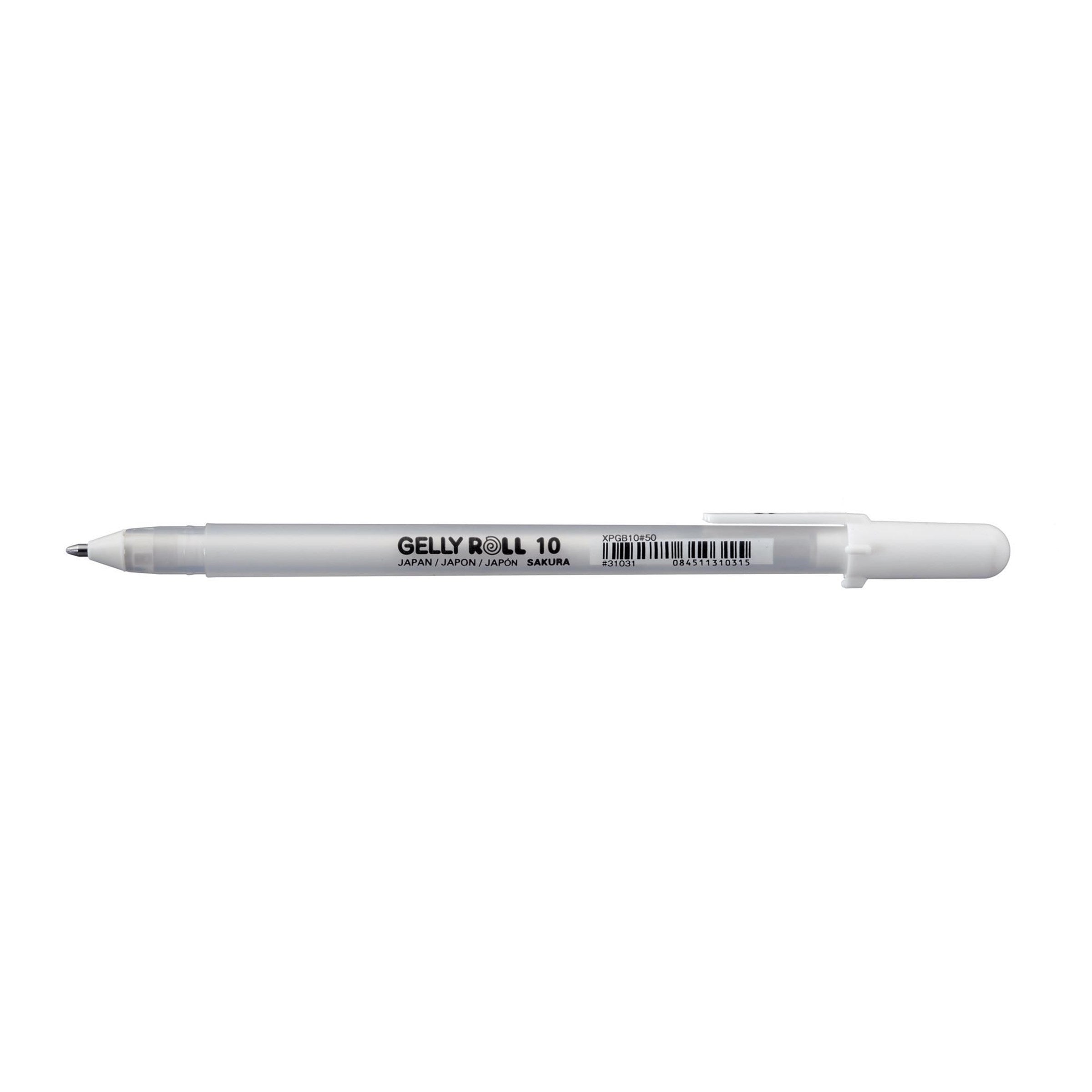 Sakura : Bright White Gelly Roll pen : 10 Bold: 1.0mm ball / 0.5mm line
