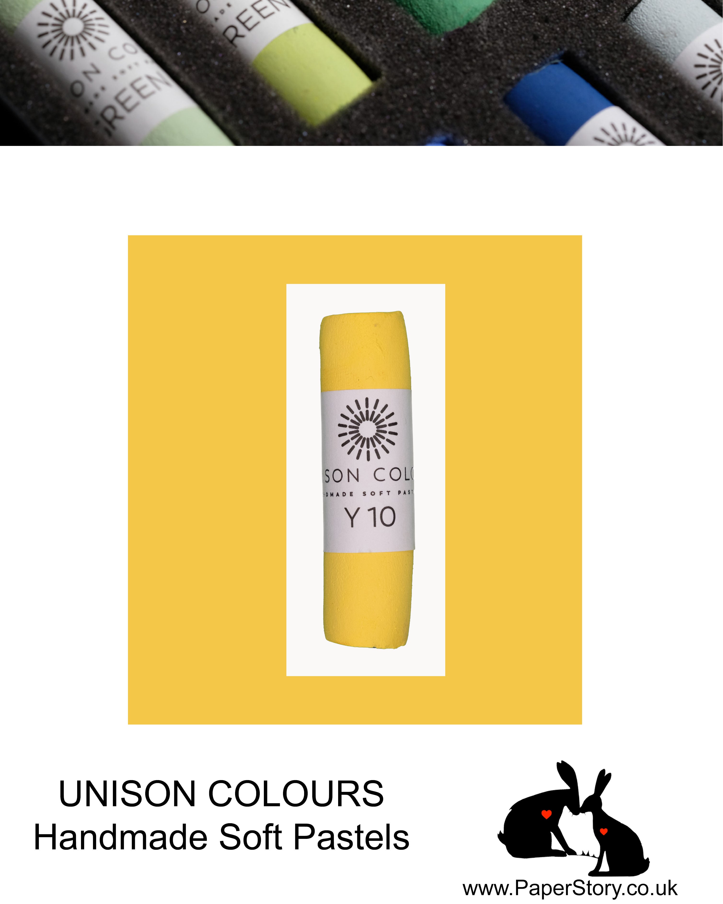 Unison Colour Handmade Soft Pastels Yellow 10 - Size Regular