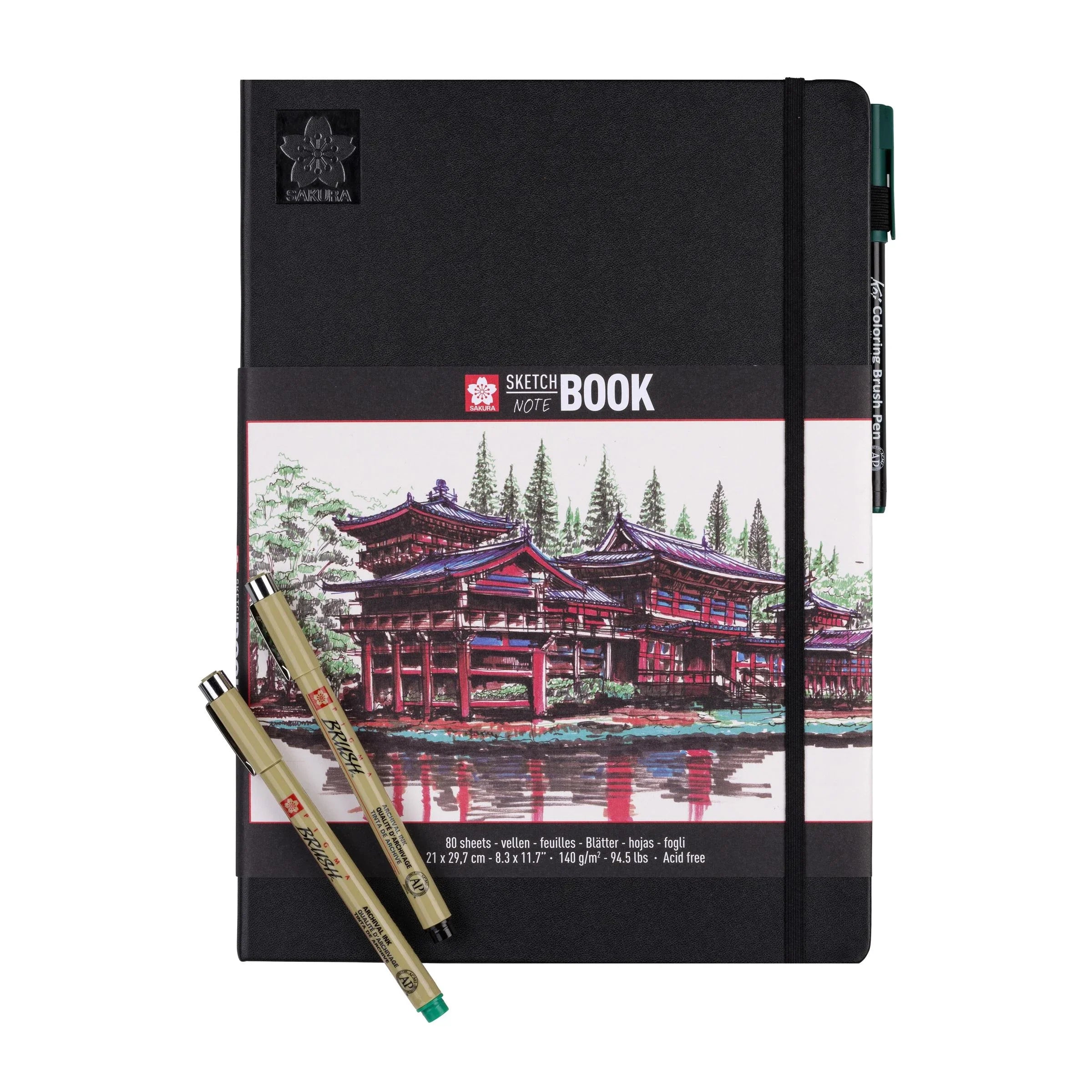 sakura Japanese sketch book, smooth paper black cover