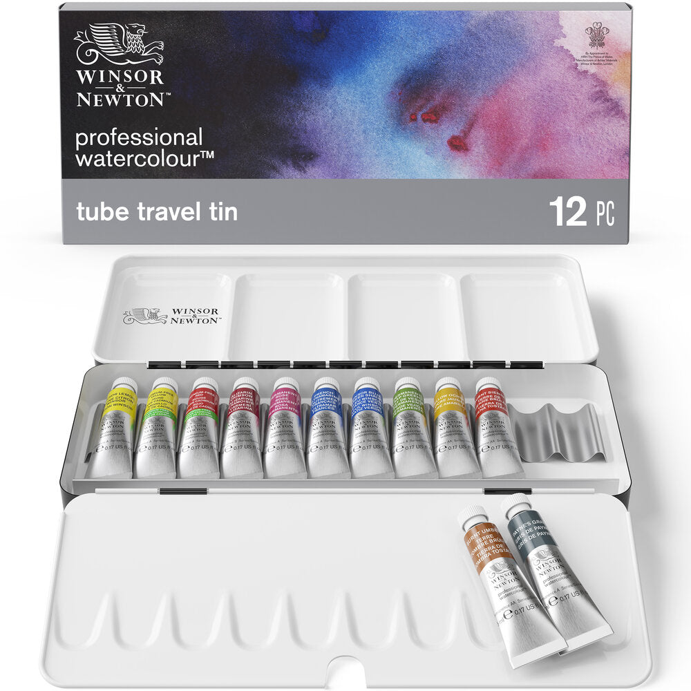 Winsor & Newton Professional Watercolour Metal Sketchers Box x 12 Tubes