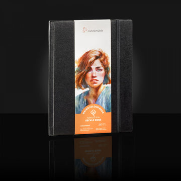 Black art book with a portrait illustration on a dark background