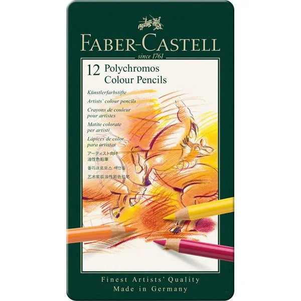 FABER CASTELL Polychromos Artists Pencils tin of 12