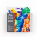 Winsor & Newton watercolor set packaging with colorful abstract design on a white background