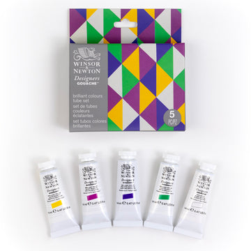 Winsor & Newton paint set with geometric packaging on a white background