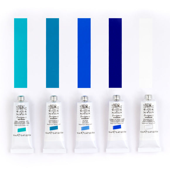 Set of Winsor & Newton artist paint tubes with color swatches on a white background