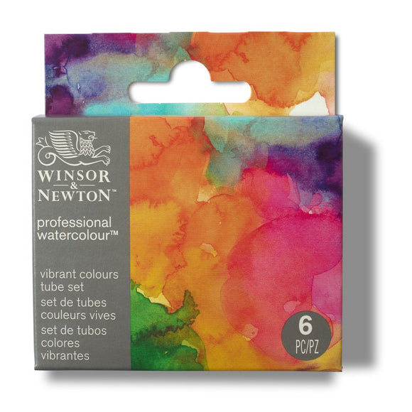 Windsor & Newton watercolor paint set packaging with colorful abstract design