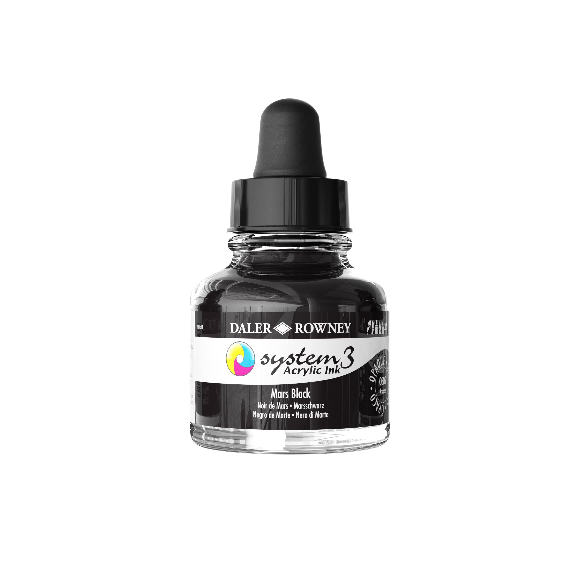 System 3 Acrylic Ink 29.5ml - Mars Black