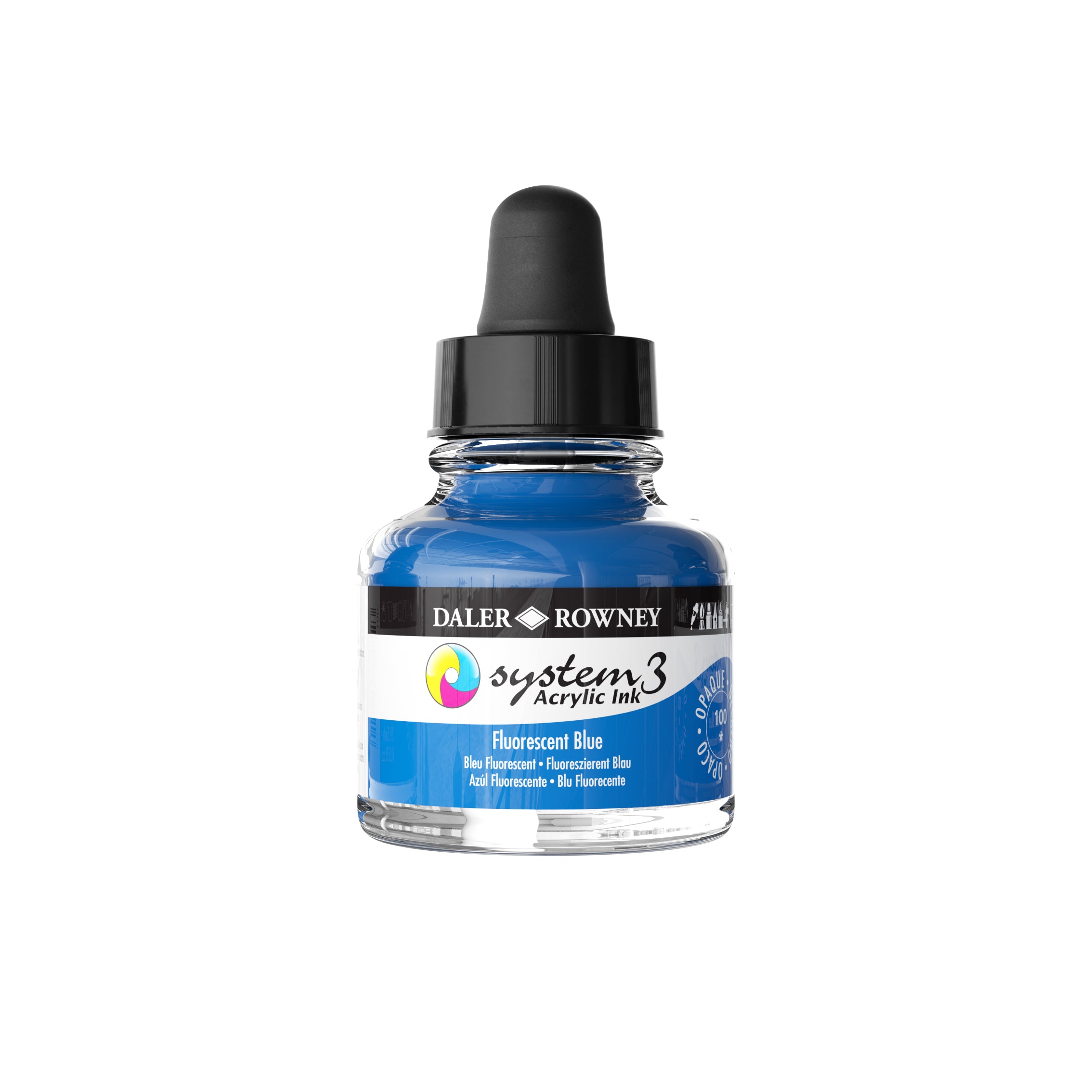 System 3 Acrylic Ink 29.5ml - Fluorescent Blue