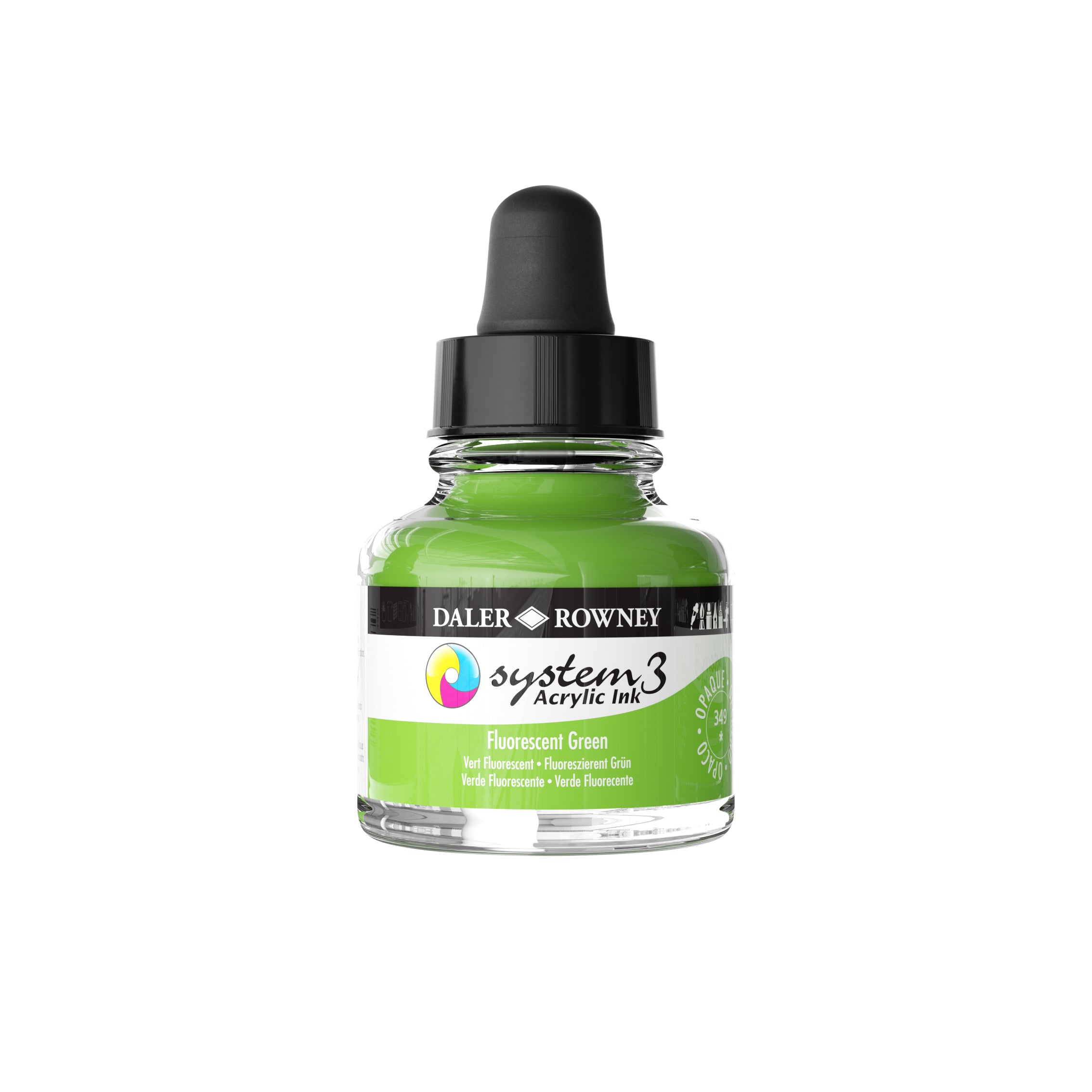 System 3 Acrylic Ink 29.5ml - Fluorescent Green