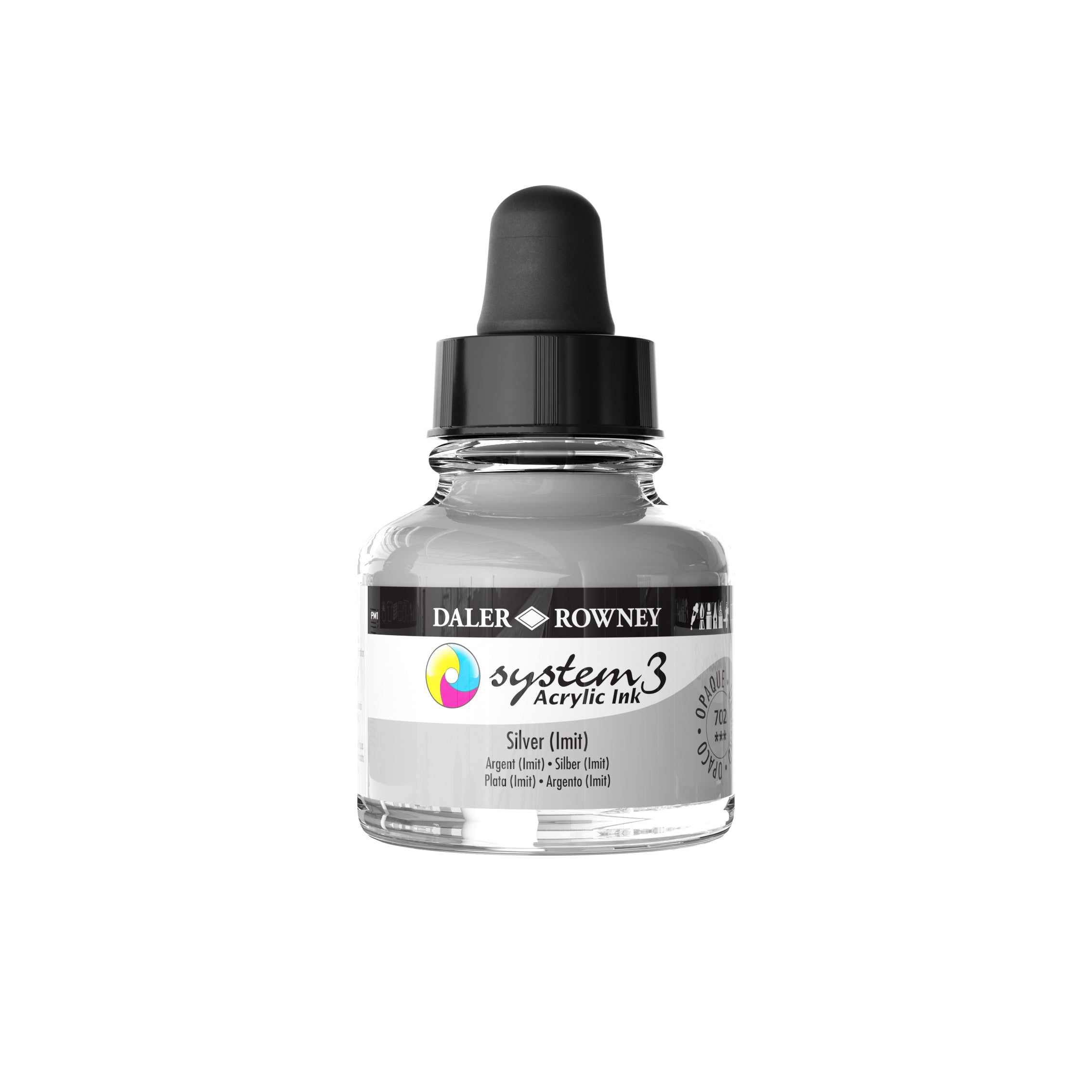 System 3 Acrylic Ink 29.5ml - Imitation Silver