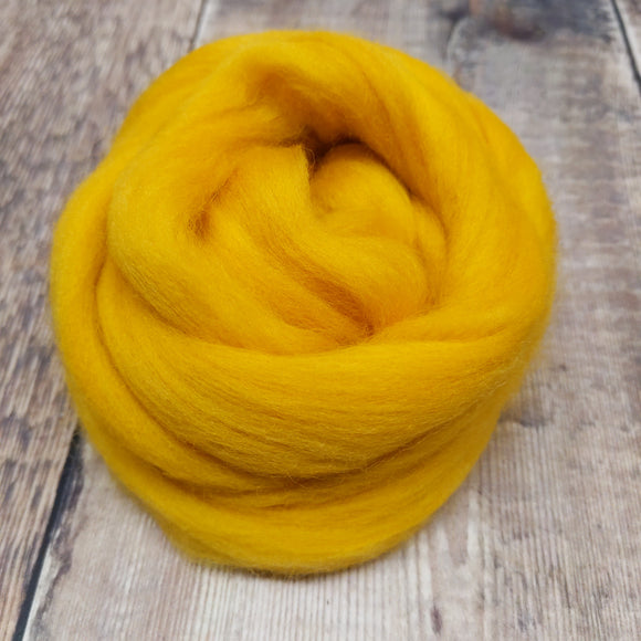 Corriedale Wool Top -  Golden Yellow 220g e - Clearance
