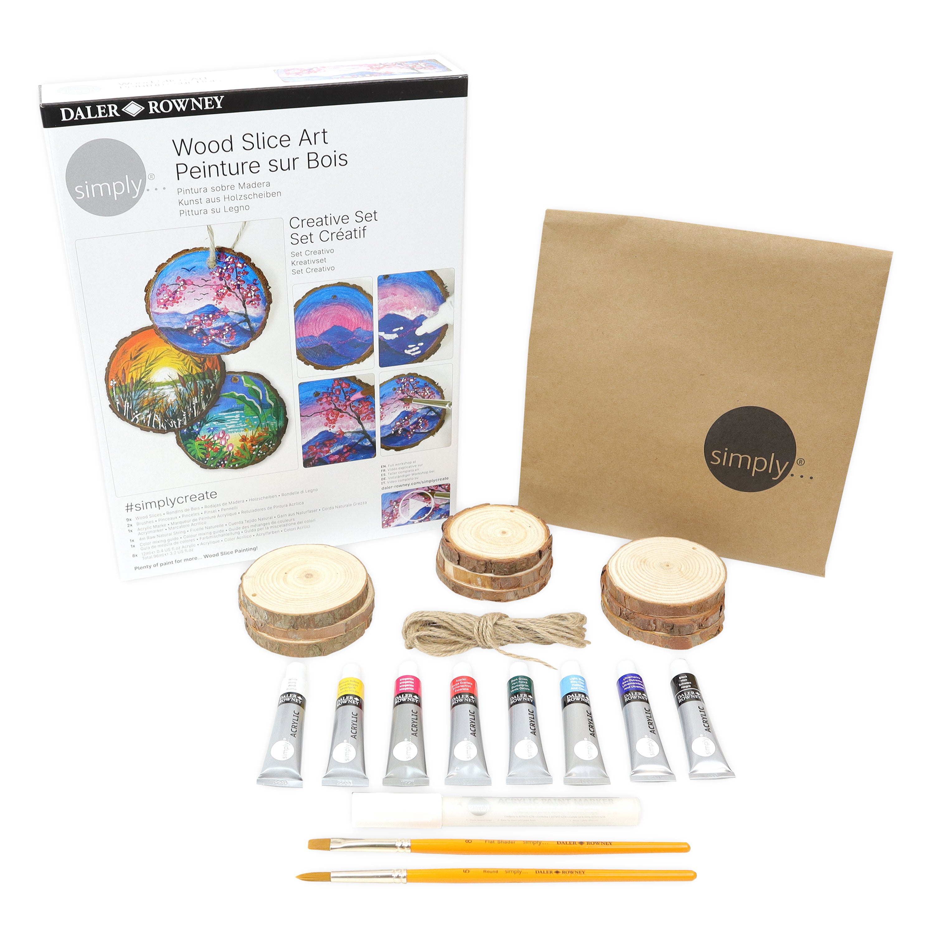 Daler Rowney Wood Slice Painting Craft Creative Set