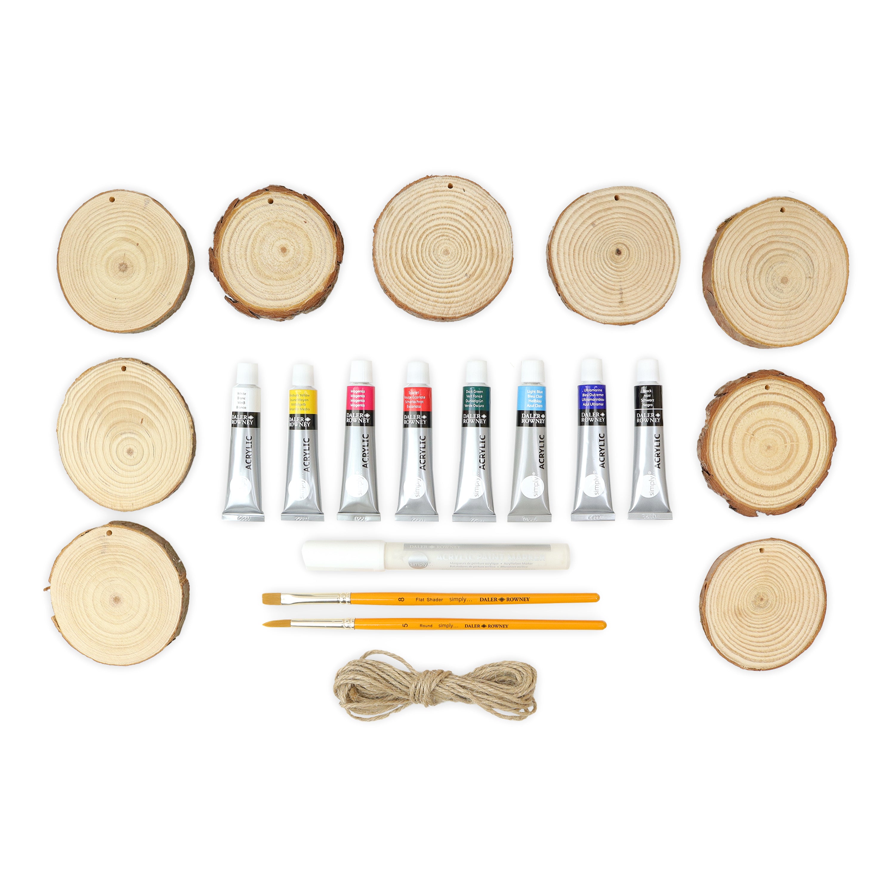 Daler Rowney Wood Slice Painting Craft Creative Set