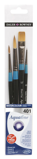 Daler Rowney Aquafine Watercolour Wallet Brush Set 401-1