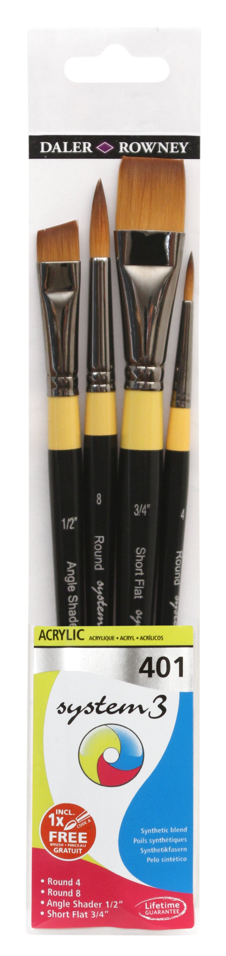 Daler Rowney System 3 Acrylic Brush Set 401