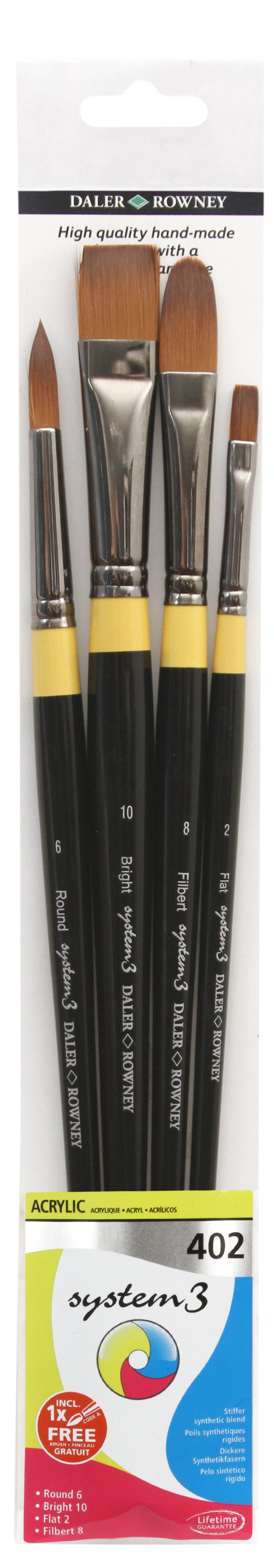 Daler Rowney System 3 Acrylic Brush Set 402