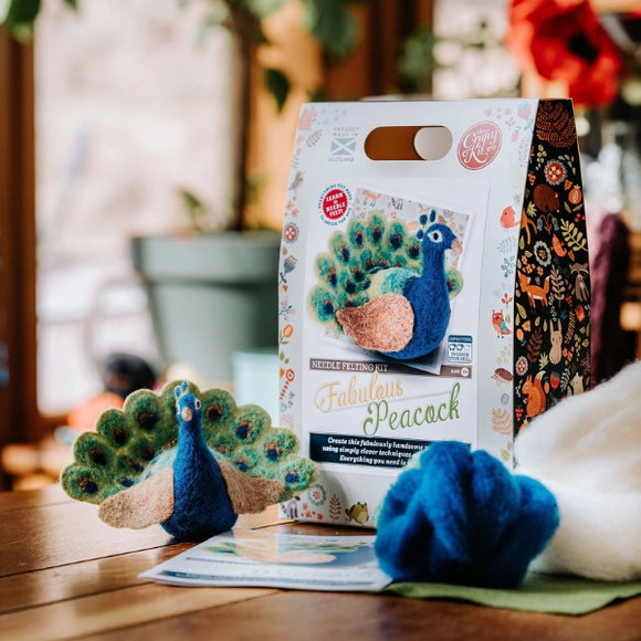 Crafty Kit Company Fabulous Peacock Needle felting kit